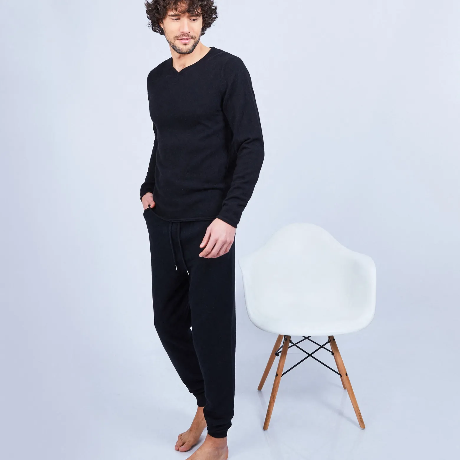 Montagut Cashmere jumper with grandad neckline - Olivier