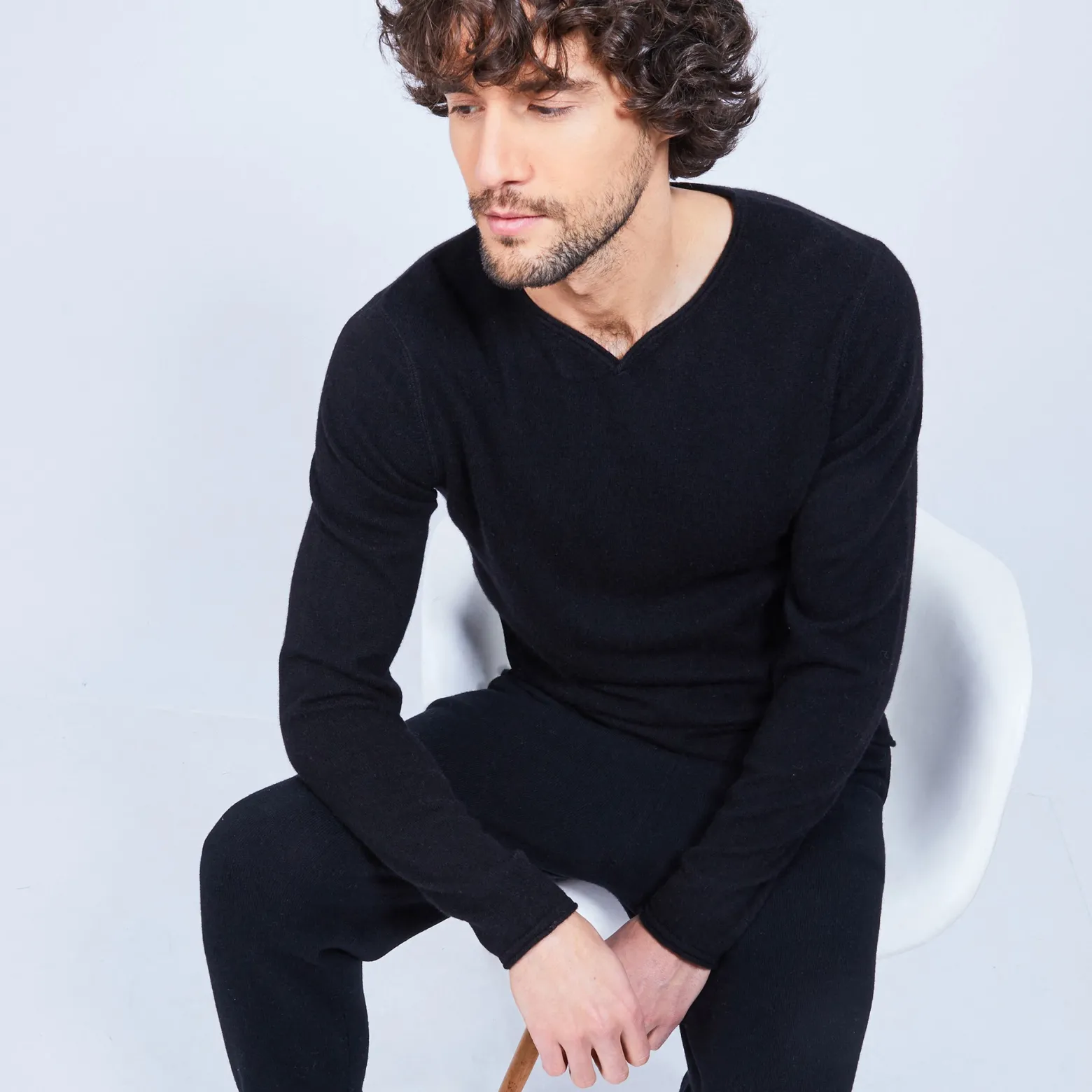 Montagut Cashmere jumper with grandad neckline - Olivier