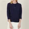 Montagut Cashmere linen sweater with button-down collar - Naza