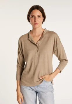 Montagut Cashmere linen sweater with button-down collar - Naza