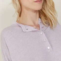 Montagut Cashmere linen sweater with button-down collar - Naza