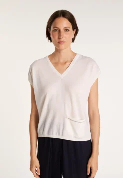 Montagut Cashmere Linen V-neck T-shirt - Meg