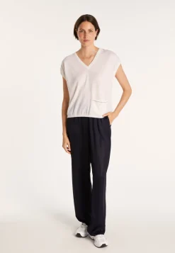 Montagut Cashmere Linen V-neck T-shirt - Meg