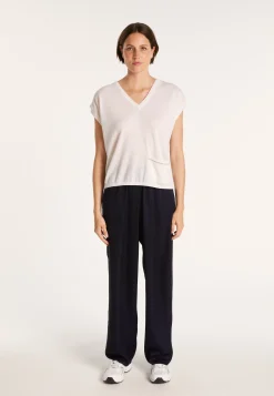Montagut Cashmere Linen V-neck T-shirt - Meg