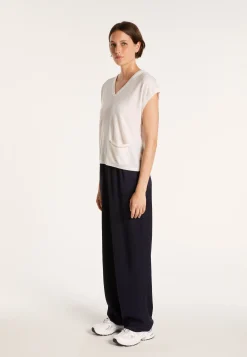 Montagut Cashmere Linen V-neck T-shirt - Meg