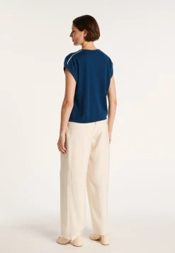 Montagut Cashmere Linen V-neck T-shirt - Meg