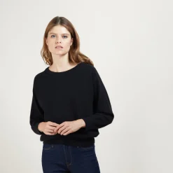 Montagut Cashmere round neck sweater with hammer armholes - Breee