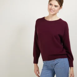 Montagut Cashmere round neck sweater with hammer armholes - Breee