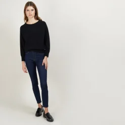Montagut Cashmere round neck sweater with hammer armholes - Breee