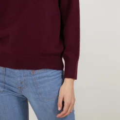 Montagut Cashmere round neck sweater with hammer armholes - Breee