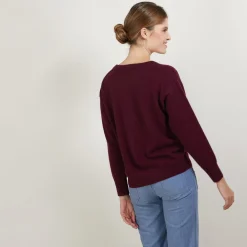 Montagut Cashmere round neck sweater with hammer armholes - Breee