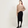Montagut Cashmere slit straight skirt - Grenade