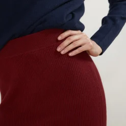 Montagut Cashmere slit straight skirt - Grenade