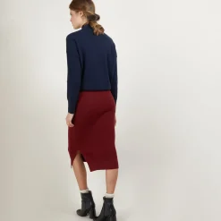 Montagut Cashmere slit straight skirt - Grenade