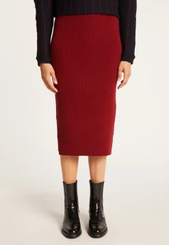 Montagut Cashmere slit straight skirt - Grenade