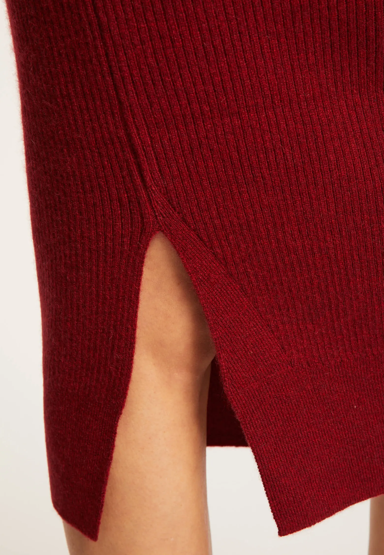 Montagut Cashmere slit straight skirt - Grenade