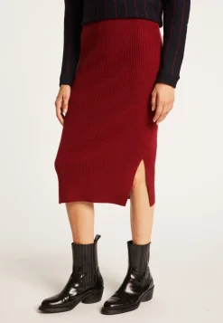 Montagut Cashmere slit straight skirt - Grenade