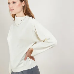 Montagut Cashmere sweater with button-down collar - Gretel bis