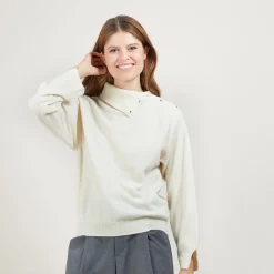 Montagut Cashmere sweater with button-down collar - Gretel bis