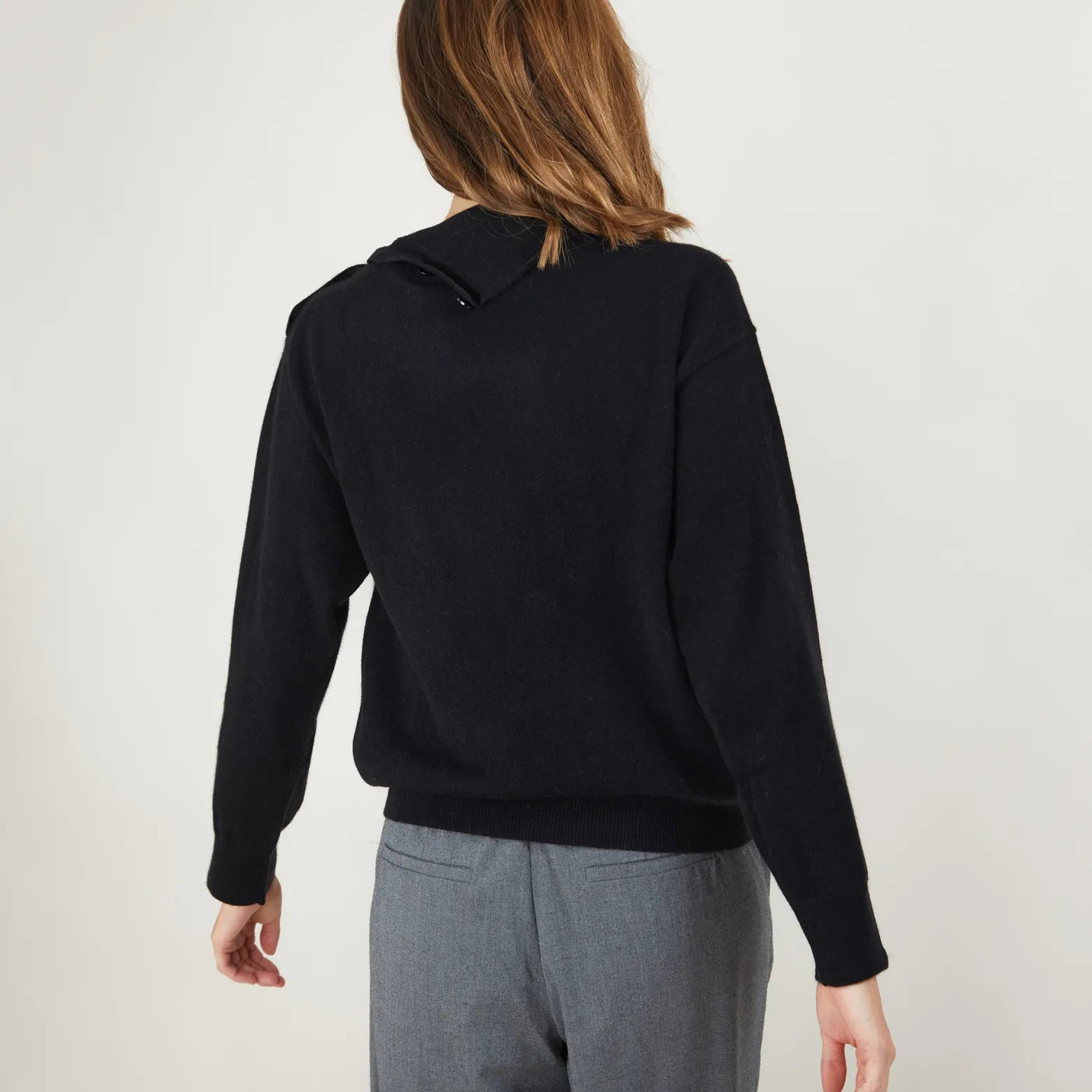Montagut Cashmere sweater with button-down collar - Gretel bis