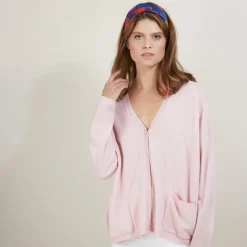 Montagut Cashmere V-neck cardigan - Brune