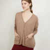 Montagut Cashmere V-neck cardigan - Brune