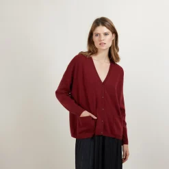 Montagut Cashmere V-neck cardigan - Brune