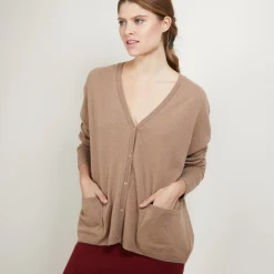 Montagut Cashmere V-neck cardigan - Brune