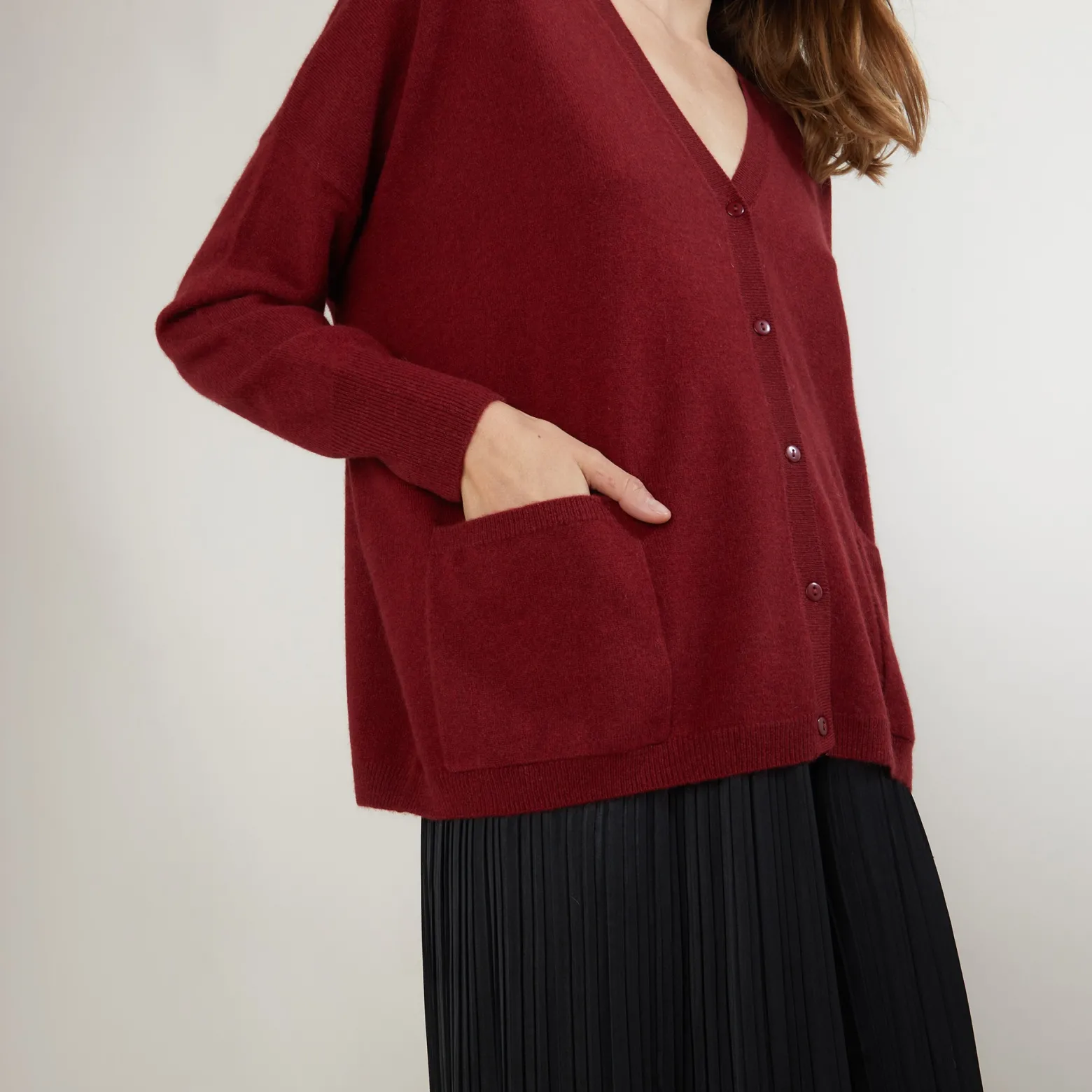 Montagut Cashmere V-neck cardigan - Brune