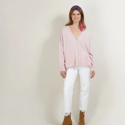Montagut Cashmere V-neck cardigan - Brune