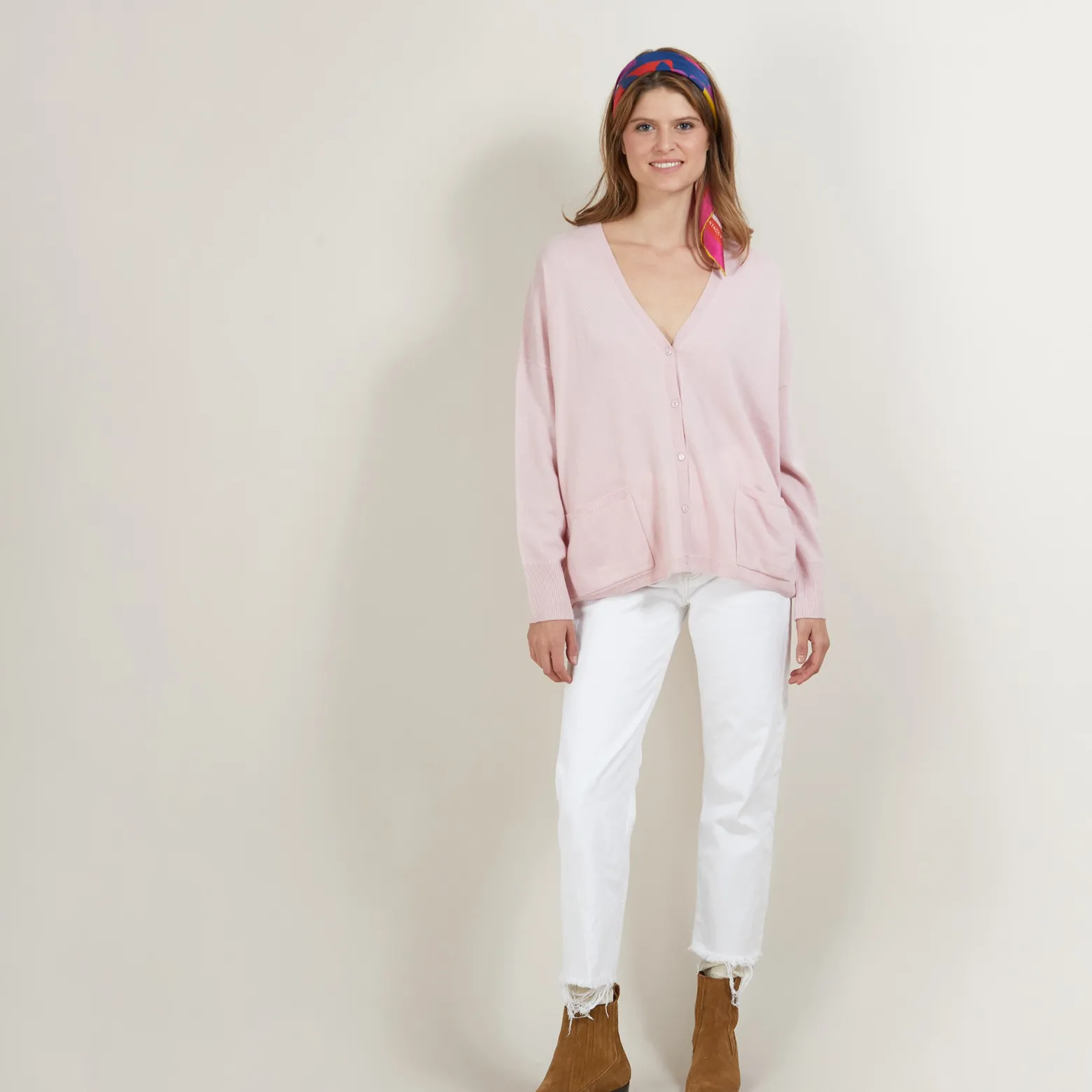 Montagut Cashmere V-neck cardigan - Brune