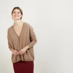 Montagut Cashmere V-neck cardigan - Brune