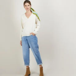 Montagut Cashmere V-neck sweater with slits - Barnabe