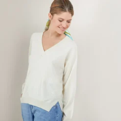 Montagut Cashmere V-neck sweater with slits - Barnabe