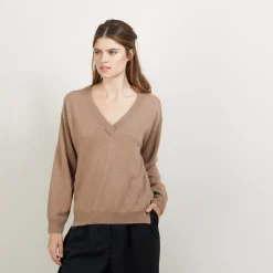 Montagut Cashmere V-neck sweater with slits - Barnabe