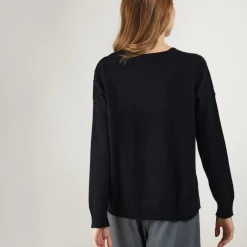 Montagut Cashmere wide shoulder buttons sweater - Brook