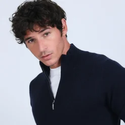 Montagut Cashmere zip-up 2-ply jumper - Emile