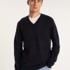 Montagut Checkered cashmere V-neck sweater - Arturo