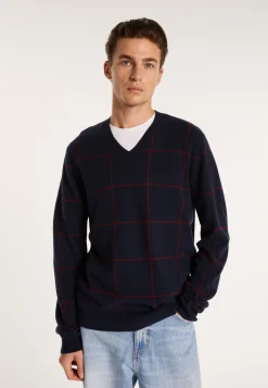 Montagut Checkered cashmere V-neck sweater - Arturo