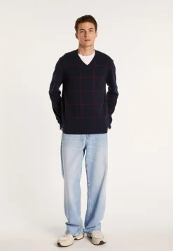 Montagut Checkered cashmere V-neck sweater - Arturo