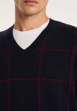 Montagut Checkered cashmere V-neck sweater - Arturo