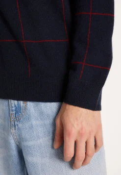 Montagut Checkered cashmere V-neck sweater - Arturo