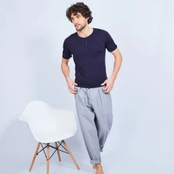 Montagut Cotton and cashmere T-shirt with Tunisian collar - Harumi