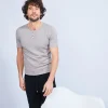 Montagut Cotton and cashmere T-shirt with Tunisian collar - Harumi
