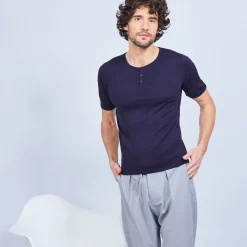 Montagut Cotton and cashmere T-shirt with Tunisian collar - Harumi