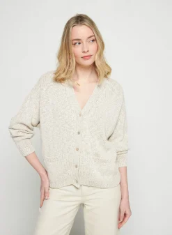Montagut Cotton and linen V-neck cardigan - Thais