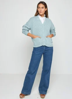Montagut Cotton and linen V-neck cardigan - Thais