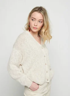 Montagut Cotton and linen V-neck cardigan - Thais