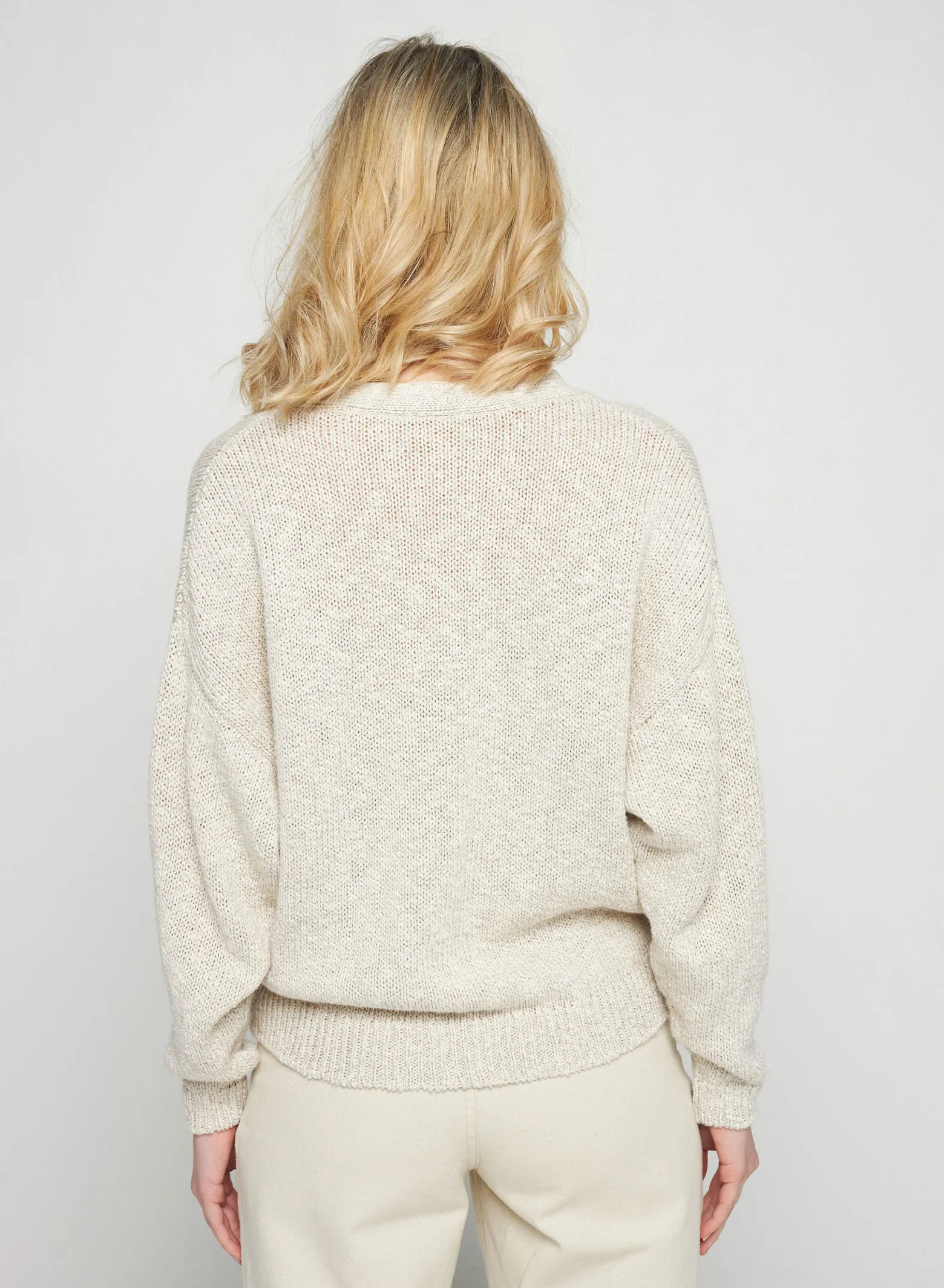 Montagut Cotton and linen V-neck cardigan - Thais