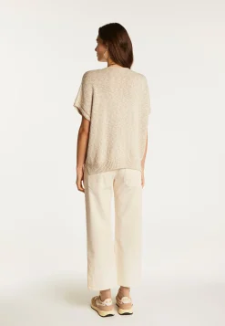 Montagut Cotton and linen V-neck t-shirt - Flavie